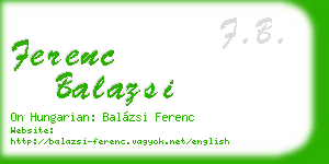 ferenc balazsi business card